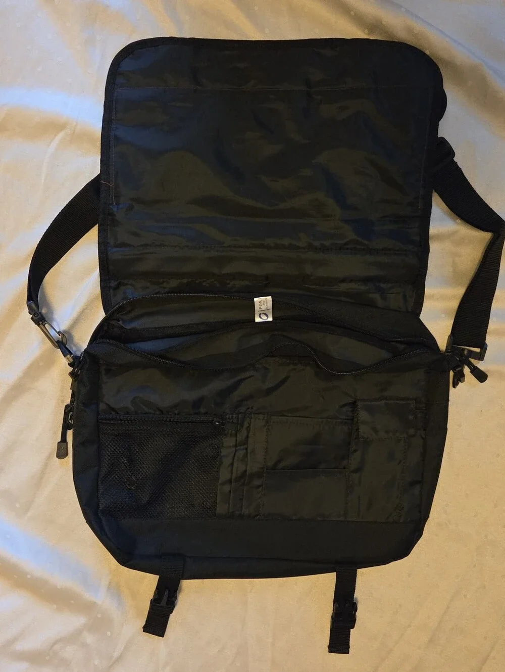 Messenger Bag with Fabric Panel